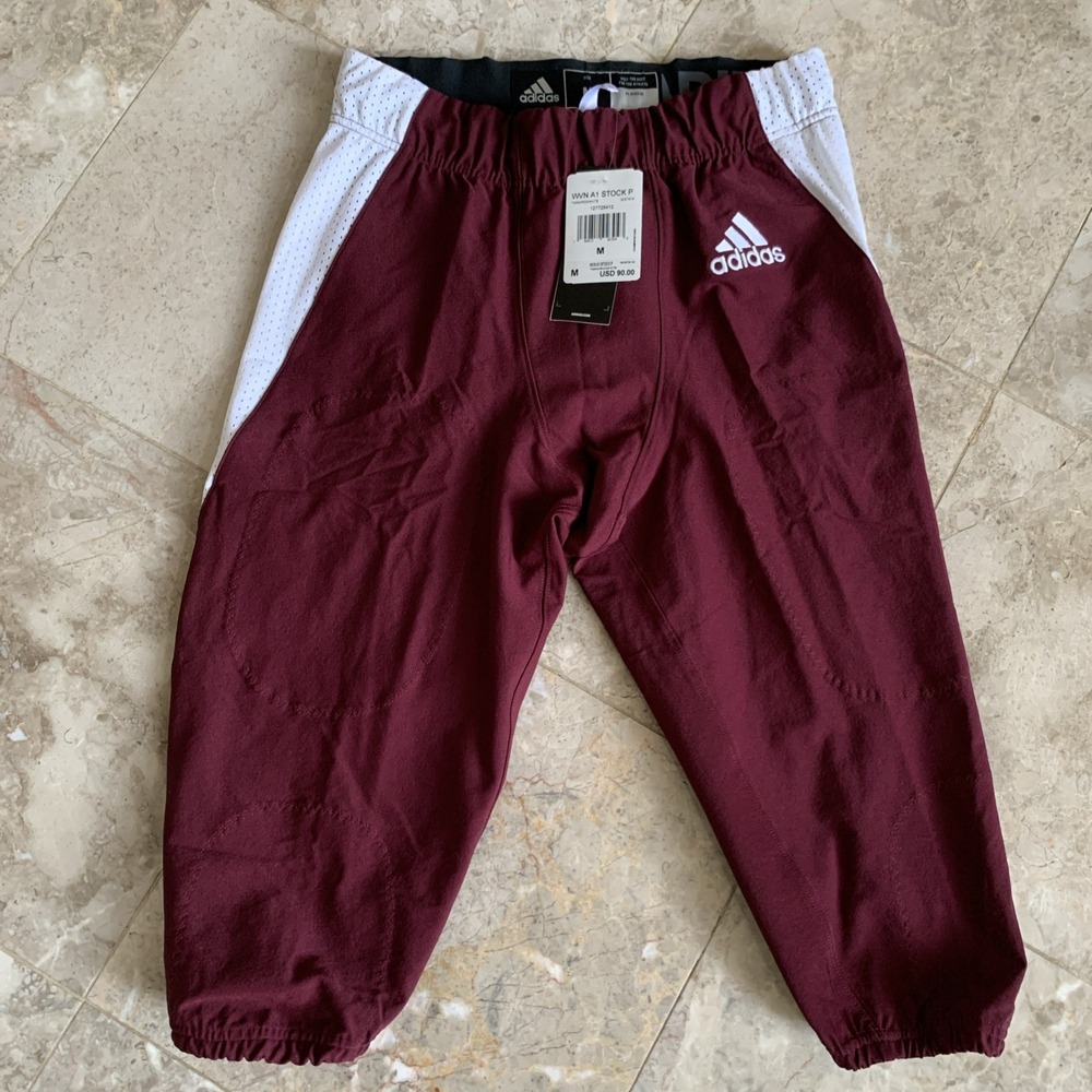 Adidas Woven A1 Stock Football Pants Burgandy White Mens Size M "GG7414" NWT